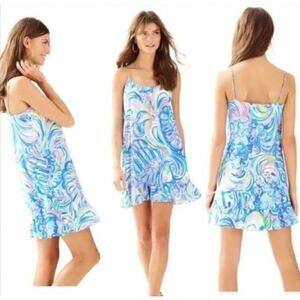 Lilly Pulitzer Blue and Pink Swirl Mini Dress